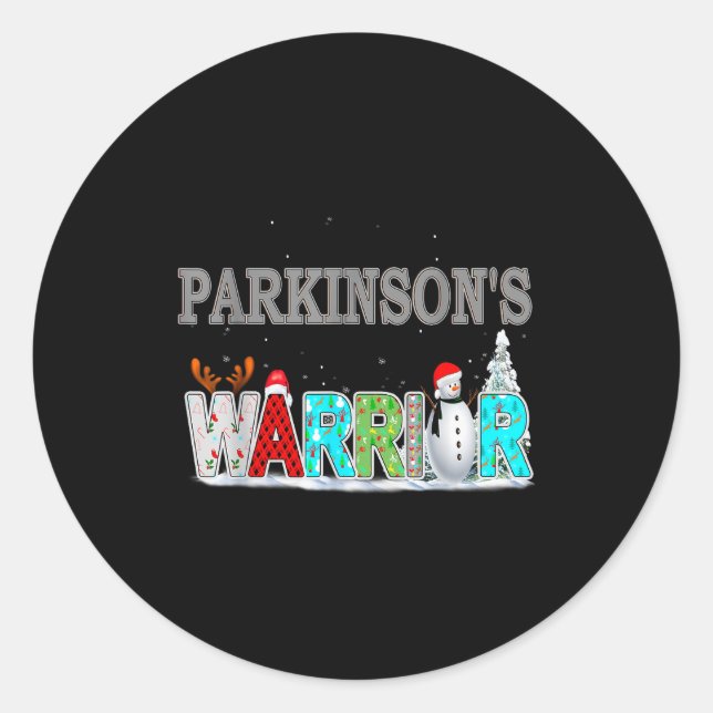 Sticker Rond Parkinson's Awareness For Christmas  (Devant)