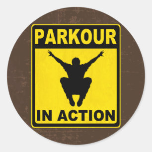 Sticker Rond Parkour dans l'enseigne d'action