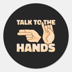 Sticker Rond Parler asl aux mains Langue des signes américaine
