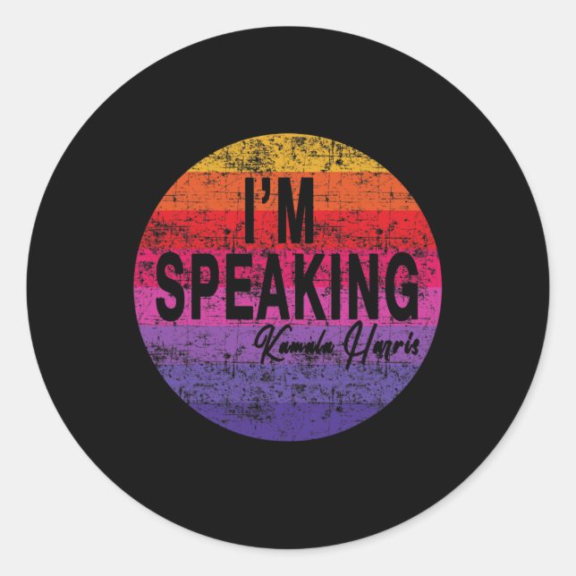 Sticker Rond Parler Kamala Harris 3 (Devant)