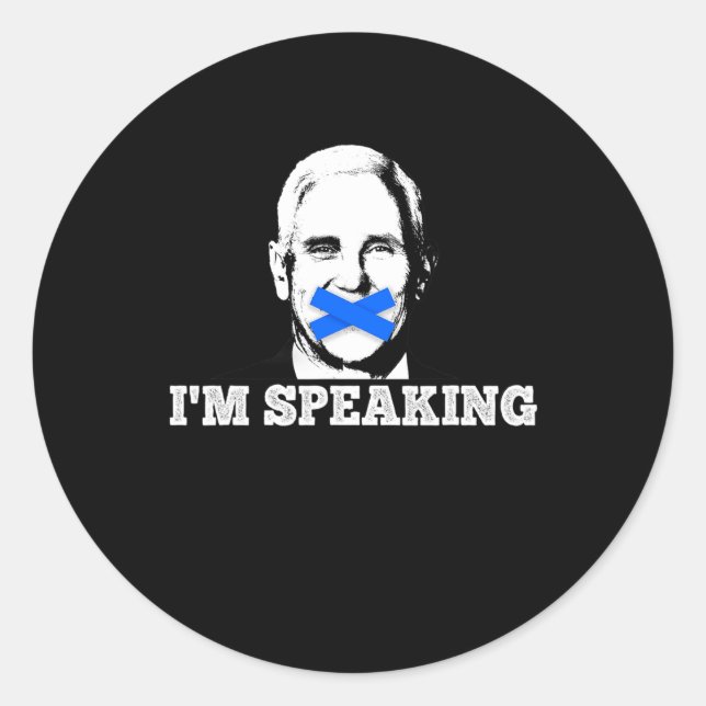Sticker Rond Parler Kamala Harris Drôle Vice-présidente Débat (Devant)