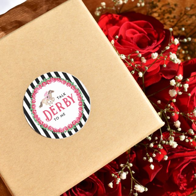 Sticker Rond Parlez Derby à Moi | Mariage Derby Course de Cheva (Créateur téléchargé)