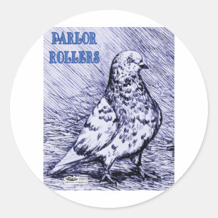 Sticker Rond Parlon Roller Pigeon