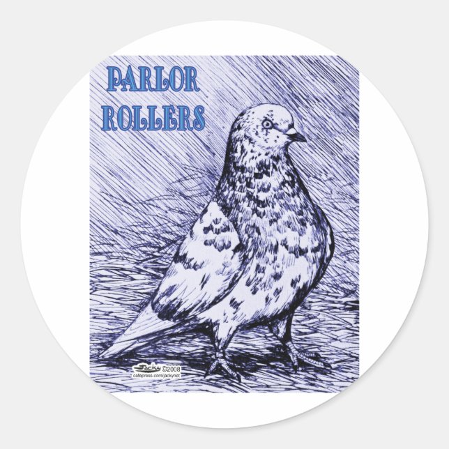 Sticker Rond Parlon Roller Pigeon (Devant)