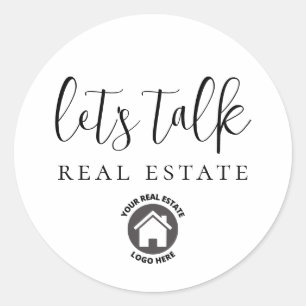 Sticker Rond Parlons immobilier Ajouter un logo