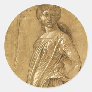 Sticker Rond Parnassus, Muse dansante par Andrea Mantegna