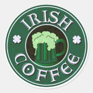 Sticker Rond Parodie de café irlandais