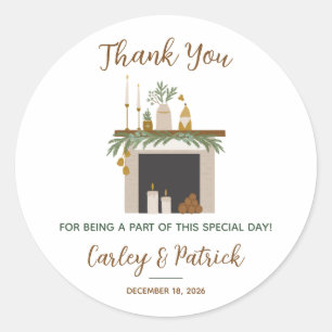 Sticker Rond Parons Leurs Salles Faveur de Mariage de Fête de N