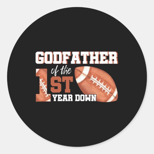 Sticker Rond Parrain De 1 An Anniversaire Football 1er (Devant)