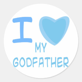Sticker Rond Parrain I Heart (Love)
