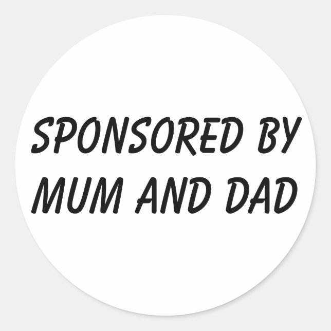 STICKER ROND PARRAINÉE PAR MUM ET PAPA (Devant)