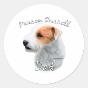 Sticker Rond Parson Russell Terrier Papa 2