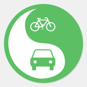 Sticker Rond Partager la route Yin Yang