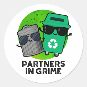 Sticker Rond Partenaires Dans Grime Funky Trash Pun