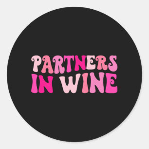 Sticker Rond Partenaires de boisson de vin Bachelorette Party M