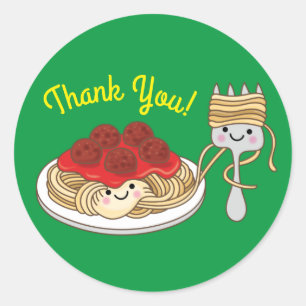 Sticker Rond Parti Anniversaire de enfant de Cute Spaghetti Kaw