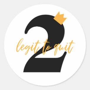 Sticker Rond Parti Anniversaire de enfant Hip hop "2 Legit To Q