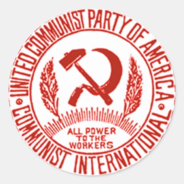 Sticker Rond Parti communiste américain (Devant)