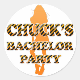 Sticker Rond Parti de célibataire de Chuck