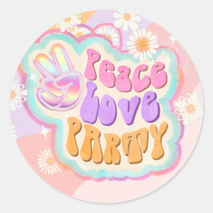 Sticker Rond parti de l'amour de paix