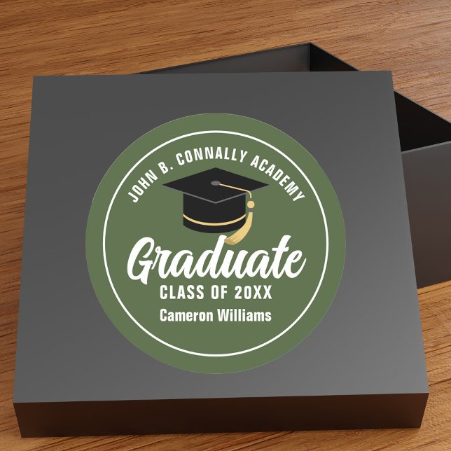 Sticker Rond Parti de l'École Militaire Verte de l'Armée (Créateur téléchargé)