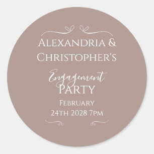 Sticker Rond Parti d'engagement Mariage moderne chic