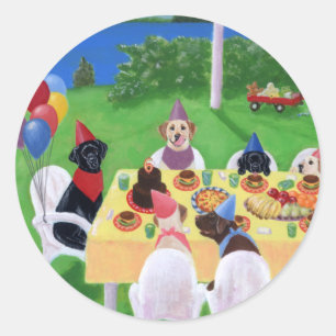 Sticker Rond Parti du Labrador