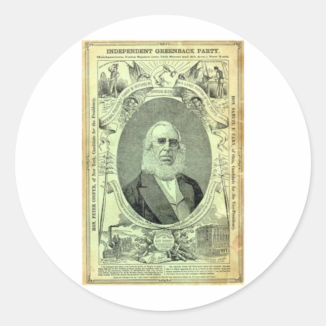 Sticker Rond Parti Greenback 1876 (Devant)