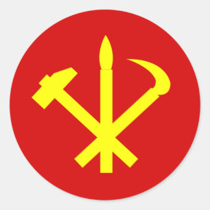 Sticker Rond Parti ouvrier coréen - Corée Juche Kim Communiste
