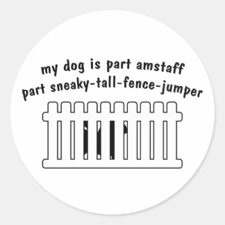 Sticker Rond Partie AmStaff Part Clôture-Jumper