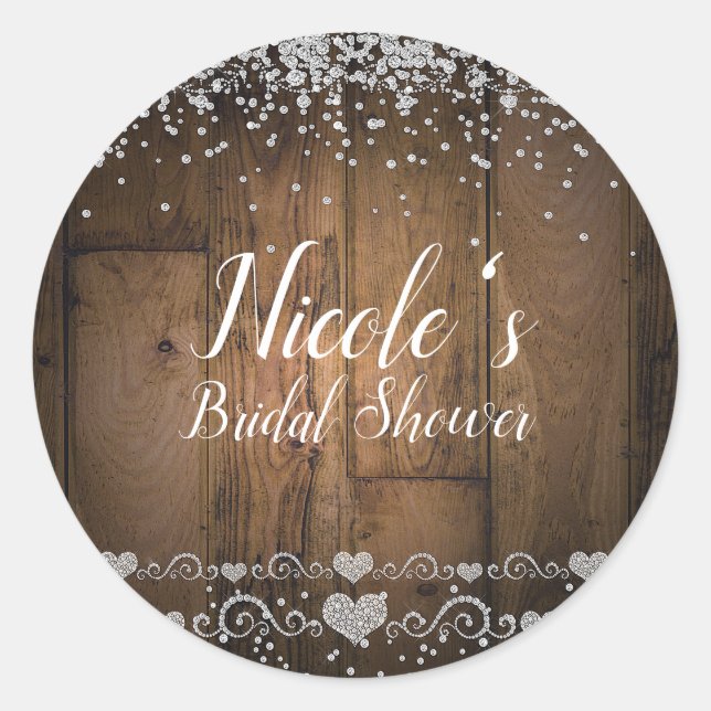 Sticker Rond Partie de Parties scintillant des diamants de verr (Devant)