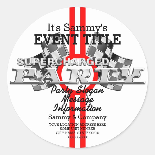 Sticker Rond Partie de performance surchargée personnalisée (Devant)