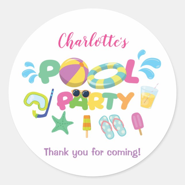 Sticker Rond Partie du pool (Devant)