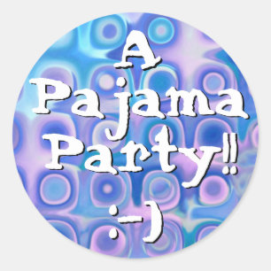Sticker Rond PARTIE - partie de pyjama avec l'autocollant de
