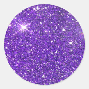 Sticker Rond Parties scintillant à la mode violet mousseux Glit