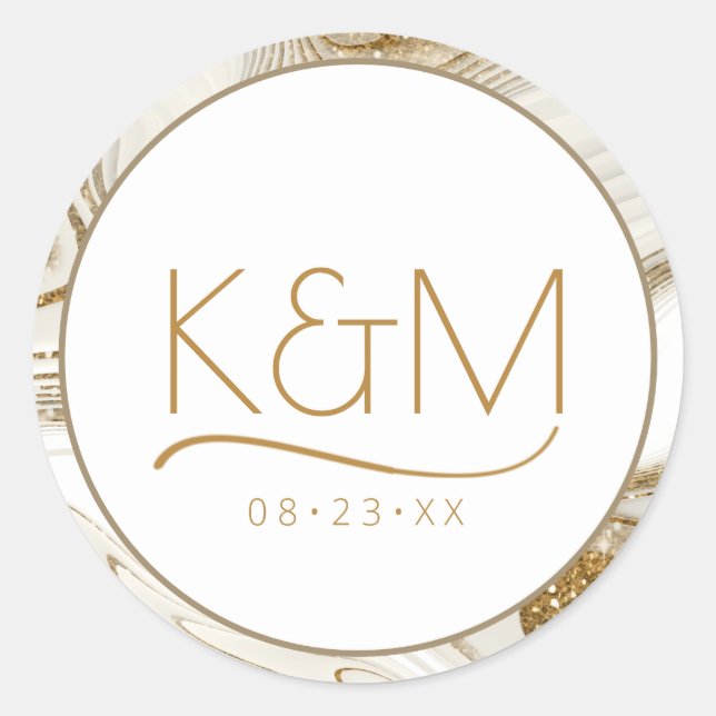 Sticker Rond Parties scintillant Abstraite Strata Bordure Maria (Devant)