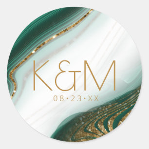 Sticker Rond Parties scintillant Abstraite Strata Mariage Wht G