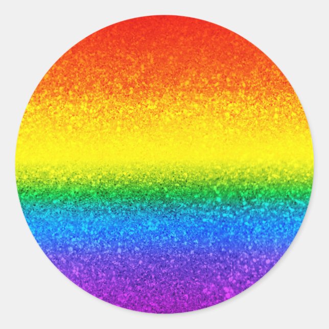 Sticker Rond Parties scintillant arc-en-ciel chic rayures Nom d (Devant)