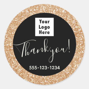 Sticker Rond Parties scintillant Black Blush personnalisée Logo