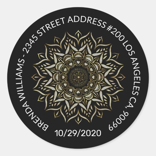 Sticker Rond Parties scintillant blanche coeur et tourbillons m (Devant)