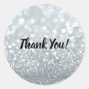 Sticker Rond Parties scintillant blanche étincelante douce 16 P