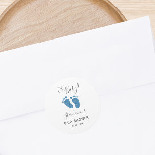 Sticker Rond Parties scintillant bleue Pieds bébé