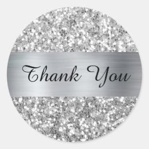 Sticker Rond Parties scintillant Carré en argent Shimmer Strip 