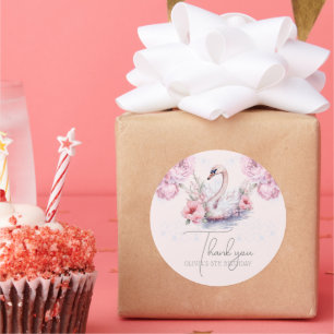 Sticker Rond Parties scintillant d'anniversaire de Ballerina pe