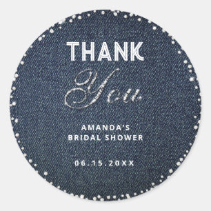 Sticker Rond Parties scintillant de diamants Denim  de strass M