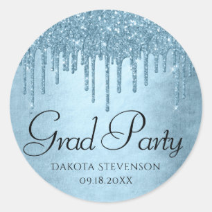 Sticker Rond Parties scintillant de glace à goutte Graduation