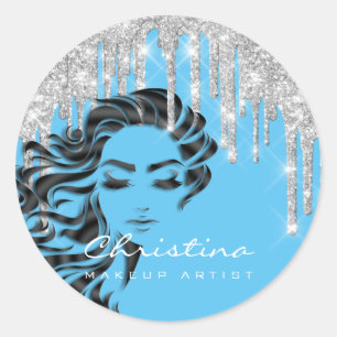 Sticker Rond Parties scintillant de maquillage Eyelash Grey