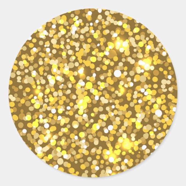 Sticker Rond Parties scintillant d'or (Devant)