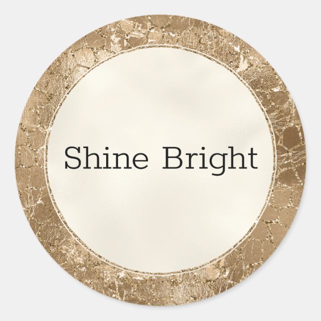 Sticker Rond Parties scintillant d'or Glitz Giraffe Print (Devant)