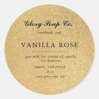 Sticker Rond parties scintillant d'or luxueux soap bar autocoll